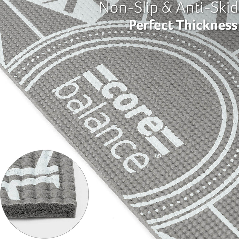 Yoga Exercise Mat Foam 6mm Non-Slip Pilates Gym Mandala Pattern With Strap