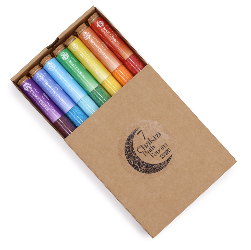 Yoga Gift Chakra Balancing Bath Salt - Luxury Aromatherapy Gift Pack of 7