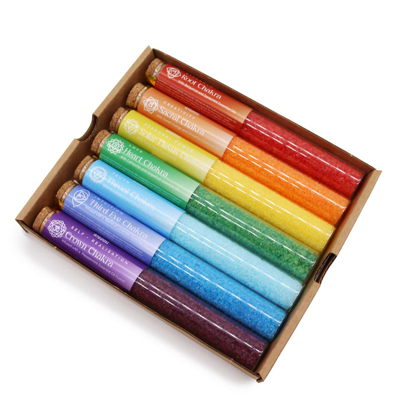 Yoga Gift Chakra Balancing Bath Salt - Luxury Aromatherapy Gift Pack of 7