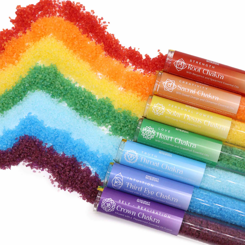 Yoga Gift Chakra Balancing Bath Salt - Luxury Aromatherapy Gift Pack of 7