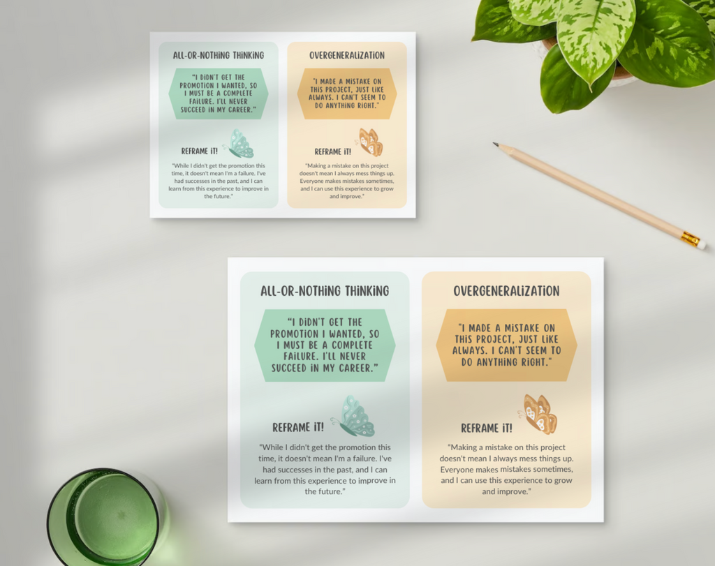 Cognitive Restructuring Cognitive Behaviour Therapy Printable Cards