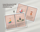 Somatic Therapy Exercise Cards | Therapy Activities | Self Help | Mental Health for Kids | 24 Somatic Therapy cards | Printable, PDF Instant Download