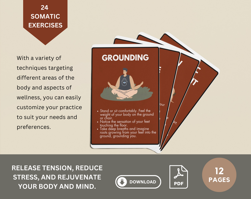 printable therapy cards somatic exercises for trauma, anxiety, pdf