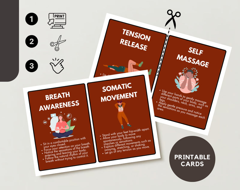 somatic healing therapy printable cards