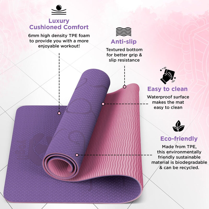 Antislip | Grip TPE Premium Yoga Mat | Yoga | Exercise | Gymnastics