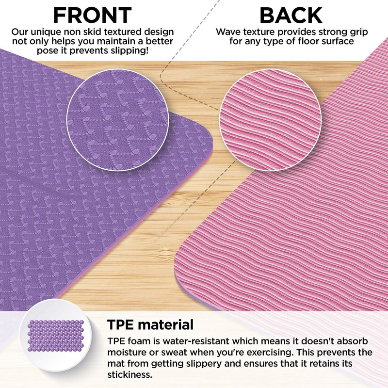 Antislip | Grip TPE Premium Yoga Mat | Yoga | Exercise | Gymnastics