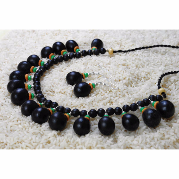 Eco-friendly Jewellery- Necklace Set (Green Eyed Dazzle) - Divine Yoga Shop