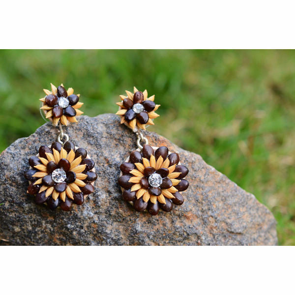 Sunflower Sparkle Earrings - Divine Yoga Shop