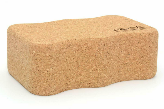 Cork Wood Yoga Block Brick Wave
