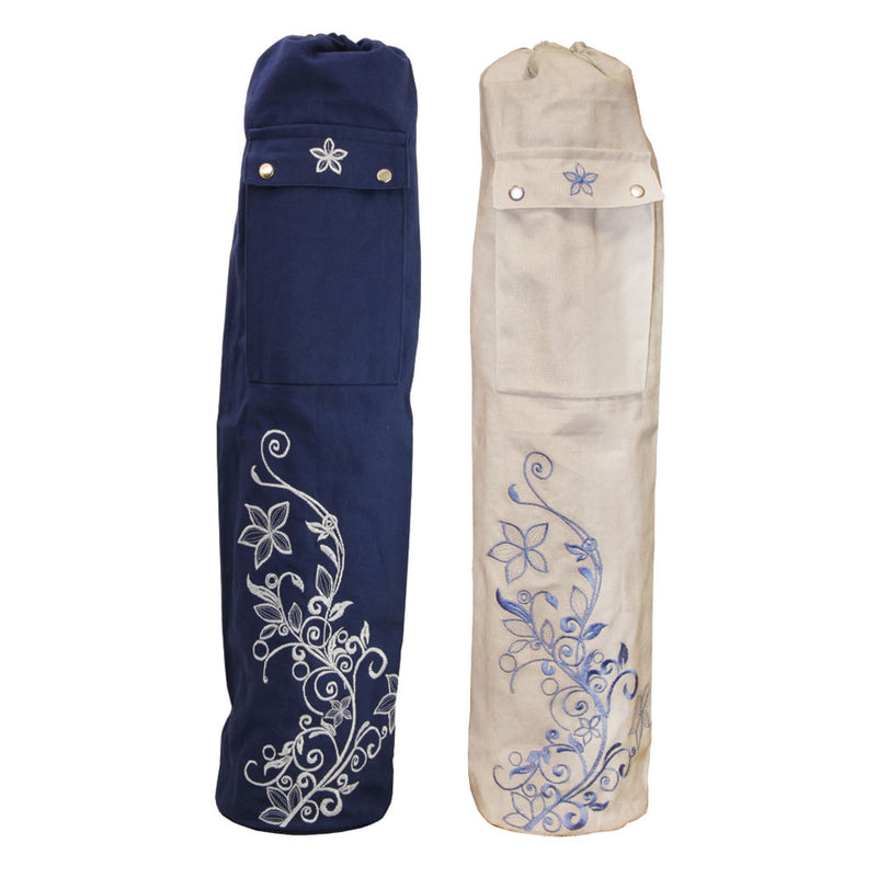 Cotton embroidered Yoga Mat Bag - Divine Yoga Shop