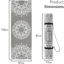 Yoga Exercise Mat Foam 6mm Non-Slip Pilates Gym Mandala Pattern With Strap