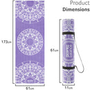 Yoga Exercise Mat Foam 6mm Non-Slip Pilates Gym Mandala Pattern With Strap