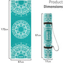 Yoga Exercise Mat Foam 6mm Non-Slip Pilates Gym Mandala Pattern With Strap