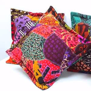 Java Batik Patchwork Cushion- Vibrant Pink - Divine Yoga Shop