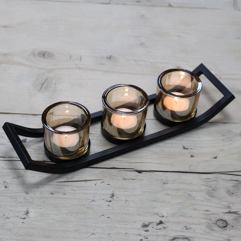 Tealight Candle Holder- 3 Cups Ledge - Divine Yoga Shop