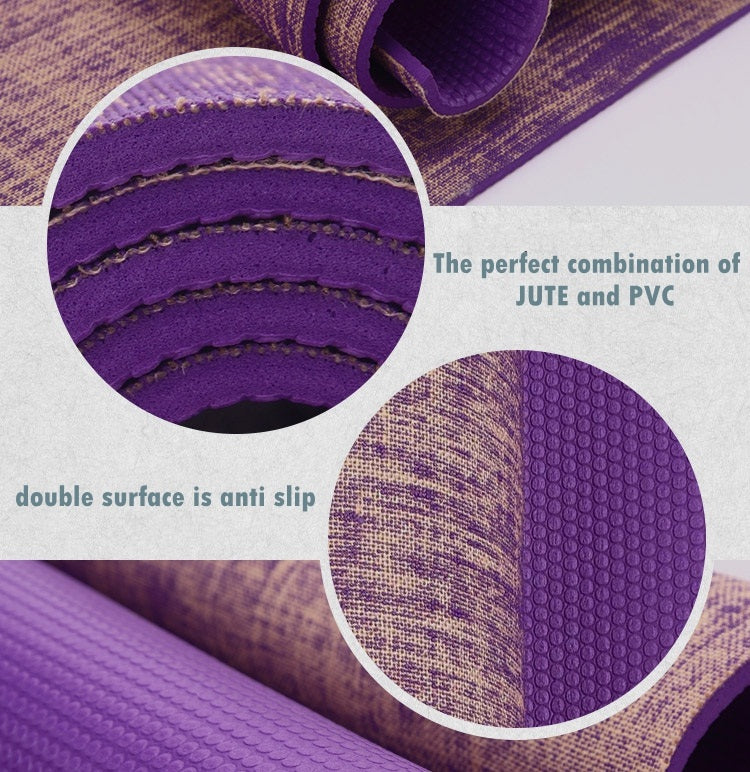 ECO-FRIENDLY YOGA MATS- MADE OF JUTE (Violet) - Divine Yoga Shop