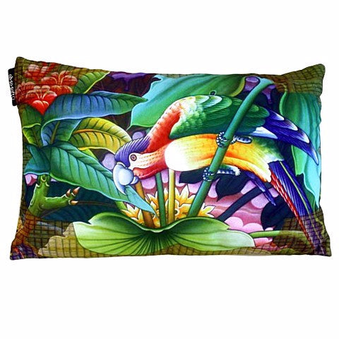 Exotic Flora & Parrot Cushion Cover - Divine Yoga Shop