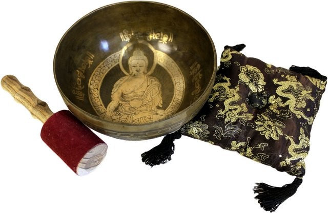 Brass Golden Buddha - Special Singing Bowl Set - Divine Yoga Shop